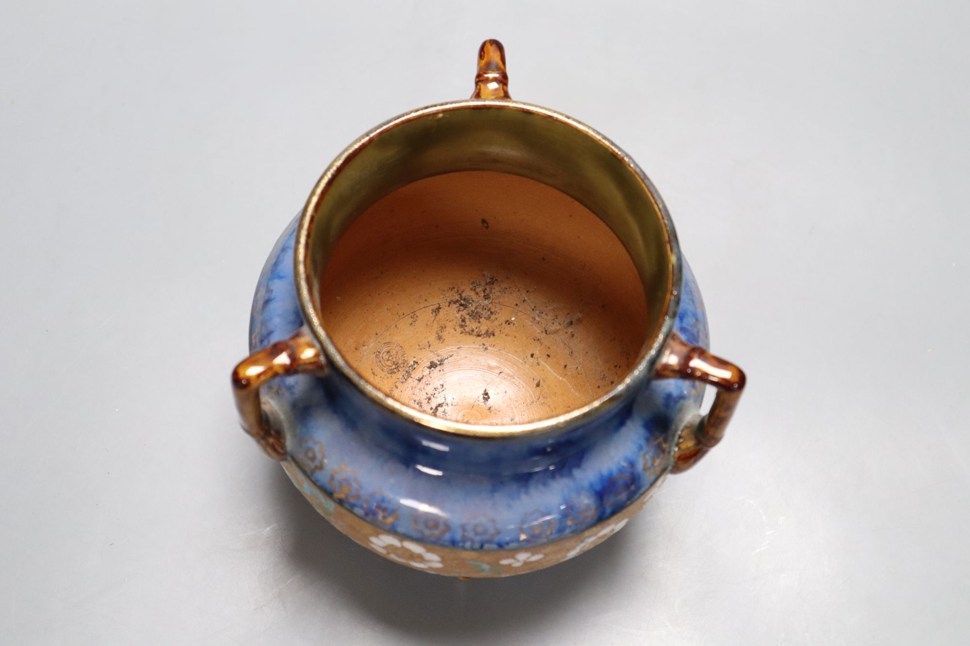 A Doulton Lambeth stoneware cauldron, height 14cm